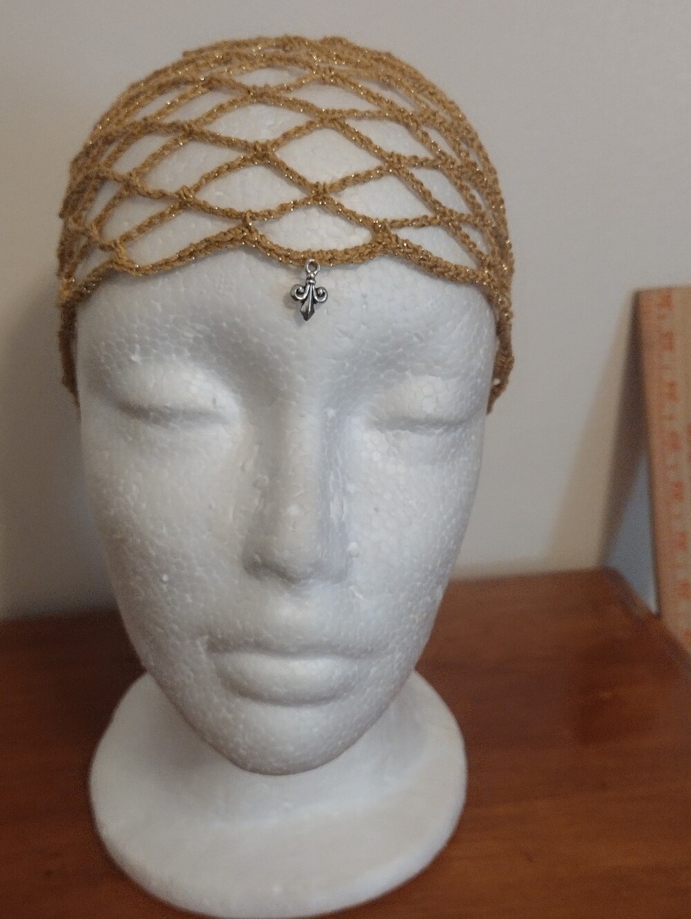 Handmade Crocheted Decorative Headpiece/ Mesh Hat